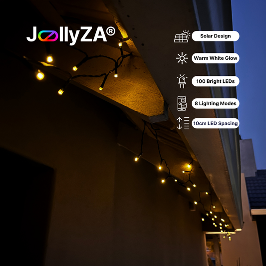 10m Solar Outdoor String Lights (Warm White)