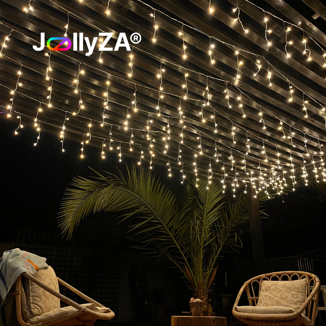 10m LED Warm White Straight-Drop Icicle Lights