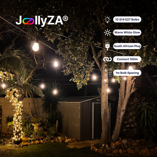 Electric 10m 10 Bulb Festoon Bulb Outdoor String Lights