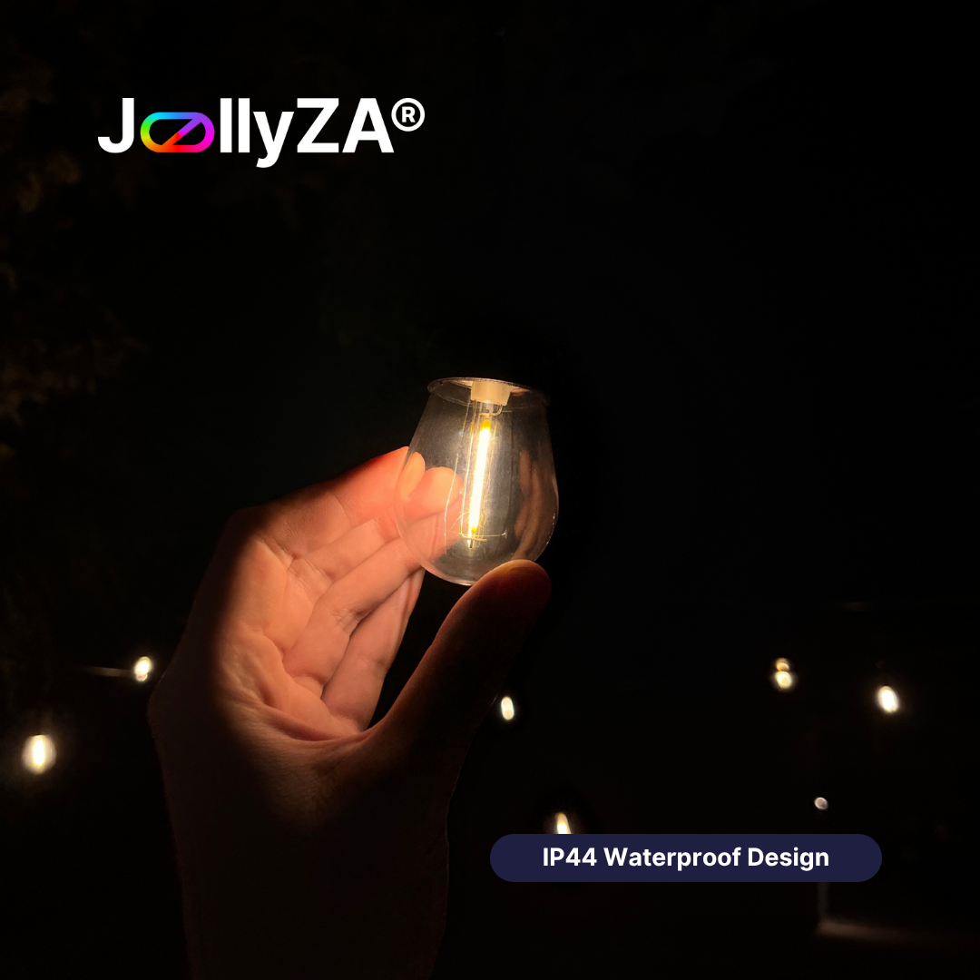 Solar 5m 10 Bulb Heavy Duty Festoon Bulb Outdoor String Lights