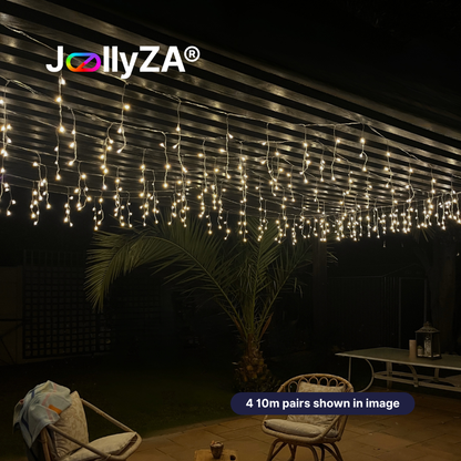 10m LED Warm White Straight-Drop Icicle Lights