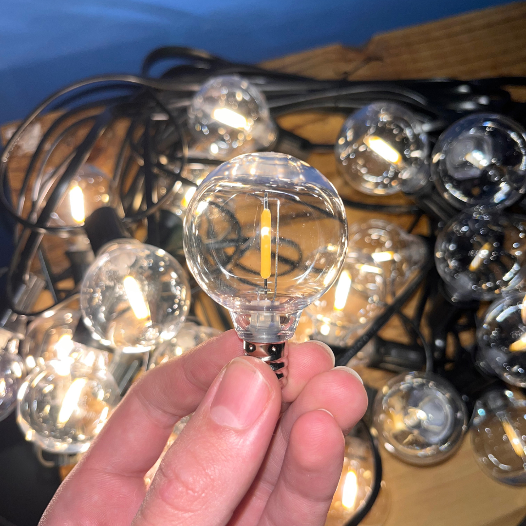 14m Warm White Outdoor Bulb String Lights (EU Plug)