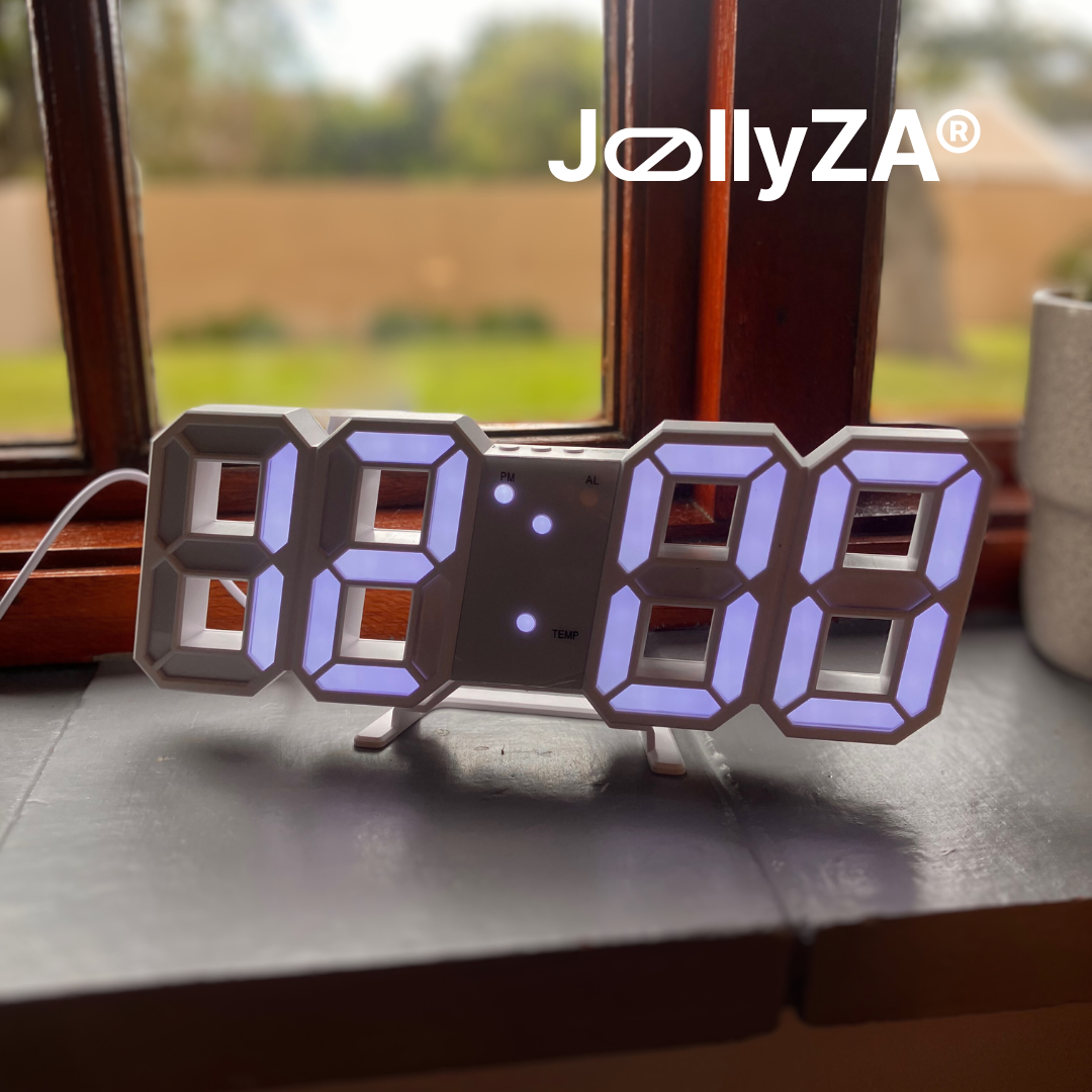 3D LED Digital Clock Light (White)